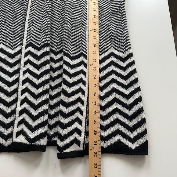 Lineamaglia Women's Made in Italy Open front Long Cardigan Black & White Sz M - Picture 6 of 6